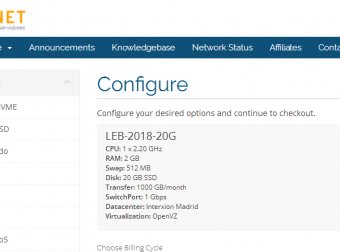 GinerNet：€9.99/年/512MB内存/5GB SSD空间/250GB流量/OpenVZ/西班牙