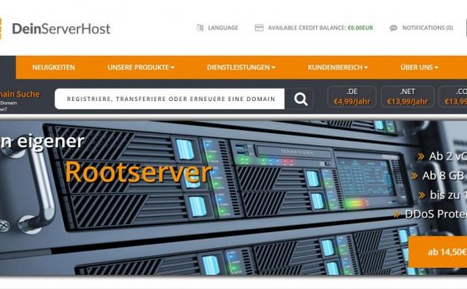 deinserverhost – 德国特价Windows VPS 4欧/月 1C1G300G5T流量