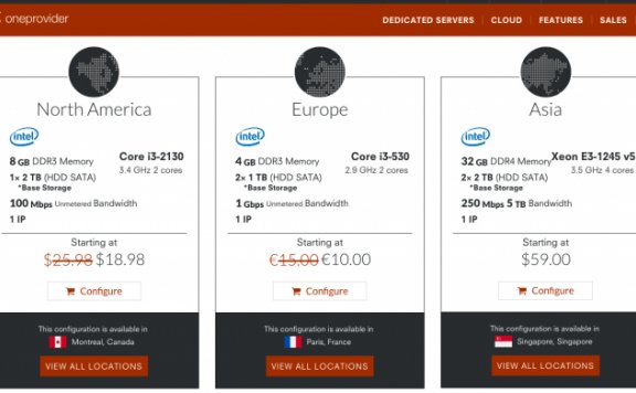 OneProvider i3-530/4G/2*1TB 法国独立服务器 €10