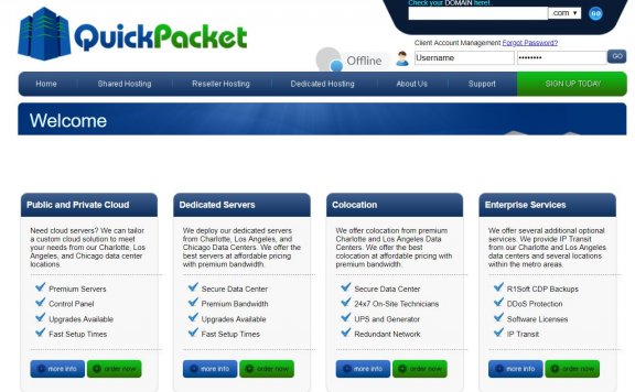 Quickpacket – 洛杉矶独服 $25/月  i3/8G/1T/20T/5IP 支付宝