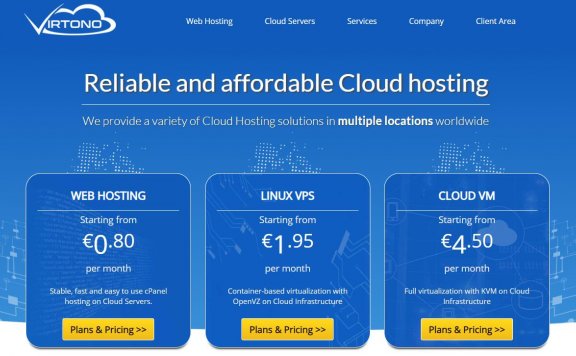 Virtono – 欧洲VPS 7折优惠 5机房可选 OVZ 1.35欧/月 KVM 3欧/月
