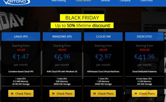 Virtono – 黑五 VPS5折促销 多机房可选 WIN
