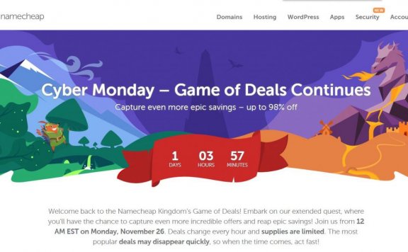 Namecheap – 网络星期一 域名0.88刀/首年 转入3.88刀 主机4.88刀